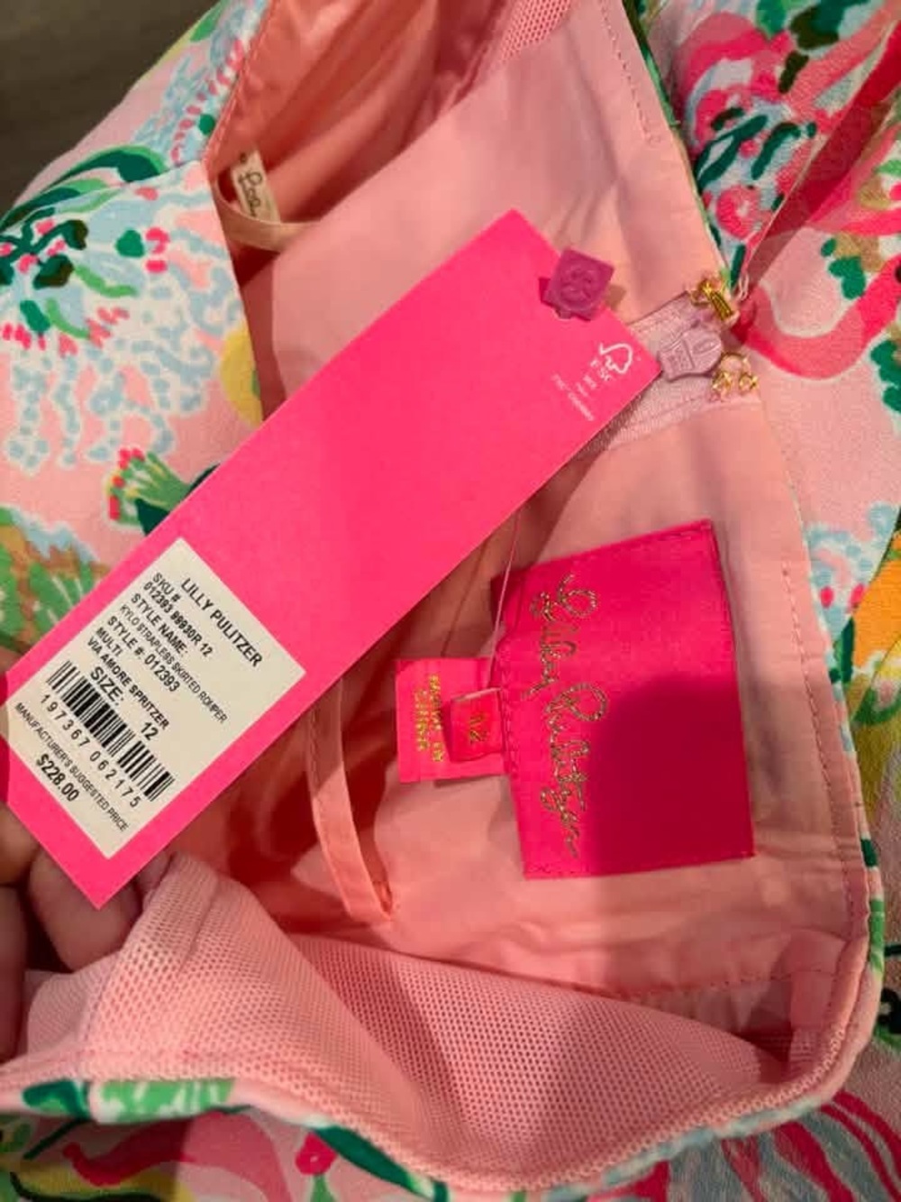 Lilly Pulitzer Kylo strapless skirted romper "Via Amore Spritzer" Dress - Picture 5 of 5